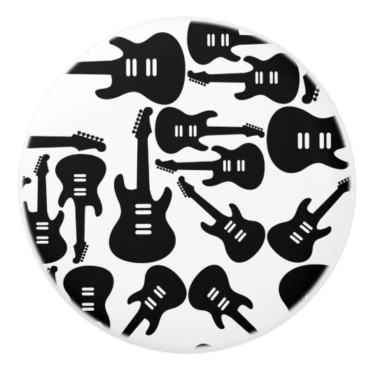 Elektrische Gitarrenmuster-Musik als CUSTOM-FARBE Keramikknauf (Vorderseite)