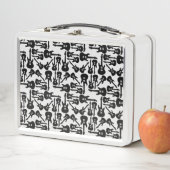 Elektrische Gitarrenmuster-Musik als CUSTOM-FARBE Metall Brotdose (Beispiel)