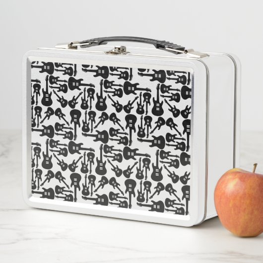 Elektrische Gitarrenmuster-Musik als CUSTOM-FARBE Metall Brotdose (Beispiel)