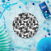 Elektrische Gitarrenmuster-Musik als CUSTOM-FARBE Pappteller (Party)