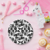 Elektrische Gitarrenmuster-Musik als CUSTOM-FARBE Pappteller (Party)