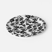 Elektrische Gitarrenmuster-Musik als CUSTOM-FARBE Pappteller (Schrägansicht)