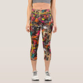 Elektrische Graffiti-Leinwand - kühl und energetis Capri Leggings (Vorderseite)