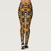 Elektrische Halloween-Stamm Lila Orange-Leggings Leggings (Rückseite)