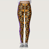 Elektrische Halloween-Stamm Lila Orange-Leggings Leggings (Vorderseite)