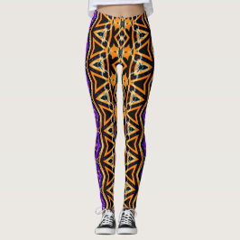 Elektrische Halloween-Stamm Lila Orange-Leggings Leggings
