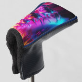 Elektrische Herde - Synthwave Pferde Golf Headcover (3/4 Vorderseite)