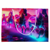 Elektrische Herde - Synthwave Pferde Große Geschenktüte (Rückseite)