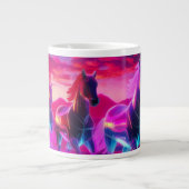 Elektrische Herde - Synthwave Pferde Jumbo-Tasse (Vorderseite)