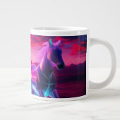 Elektrische Herde - Synthwave Pferde Jumbo-Tasse (Rechts)
