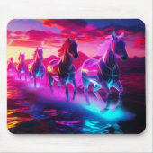 Elektrische Herde - Synthwave Pferde Mousepad (Vorne)