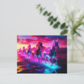 Elektrische Herde - Synthwave Pferde Postkarte (Stehend Vorderseite)