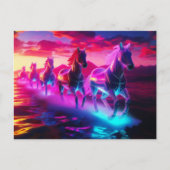 Elektrische Herde - Synthwave Pferde Postkarte (Vorderseite)