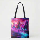 Elektrische Herde - Synthwave Pferde Tasche (Vorderseite)