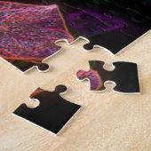 Elektrische Hibisken Blume Abstrakt Art Puzzle (Seite)