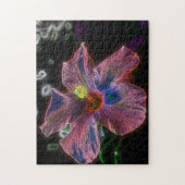 Elektrische Hibisken Blume Abstrakt Art Puzzle (Vertikal)