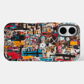 Elektrische Hieroglyphen Grafitti Art Phone Case (Rückseite (Horizontal))
