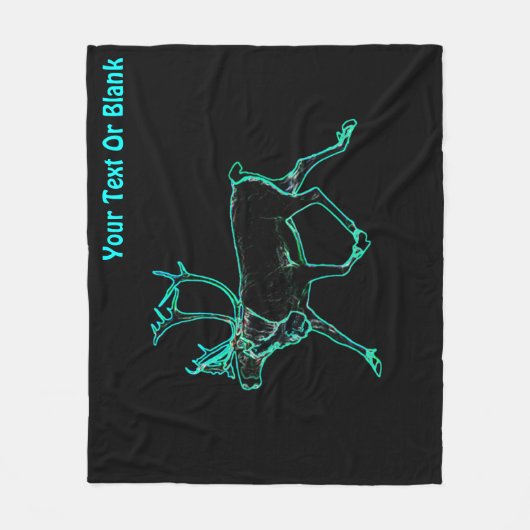 Elektrische Karibik (Rentier) Fleecedecke (Vorderseite)