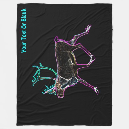 Elektrische Karibik (Rentier) Fleecedecke (Vorderseite)