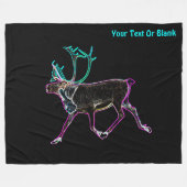 Elektrische Karibik (Rentier) Fleecedecke (Vorderseite (Horizontal))