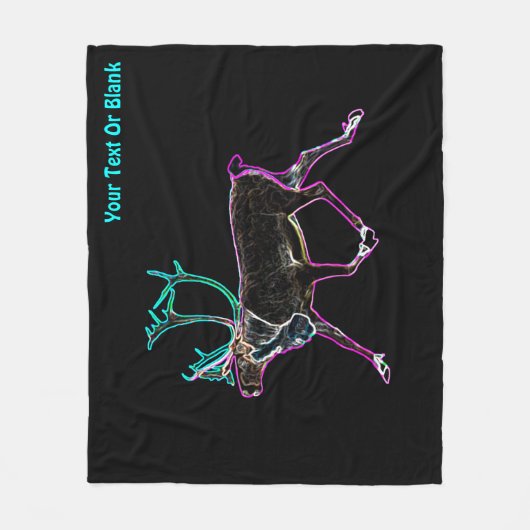 Elektrische Karibik (Rentier) Fleecedecke (Vorderseite)