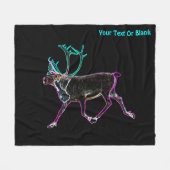 Elektrische Karibik (Rentier) Fleecedecke (Vorderseite (Horizontal))