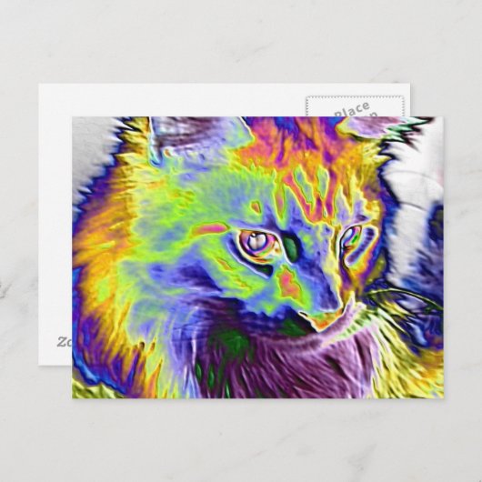 Elektrische Katze Postkarte (Vorne/Hinten)
