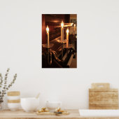 Elektrische Kerzen und Klavier Poster (Küche)