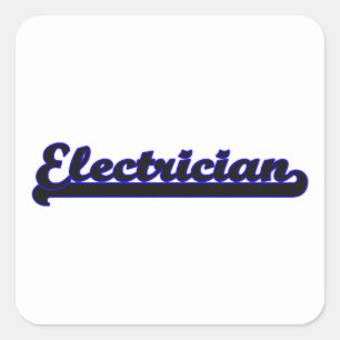 Elektrische klassische Arbeitsplatzgestaltung Quadratischer Aufkleber