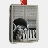 Elektrische Klavier-Tastatur Silbernes Ornament (Rechts)