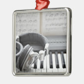 Elektrische Klavier-Tastatur Silbernes Ornament (Links)