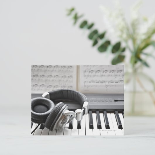 Elektrische Klaviertastatur Postkarte (Stehend Vorderseite)