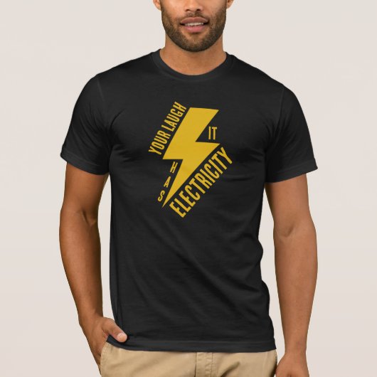Elektrische Lach-Blitz-Kunst T-Shirt (Vorderseite)