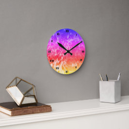 Elektrische Lichtlinien Farbverlauf abstrakt moder Runde Wanduhr
