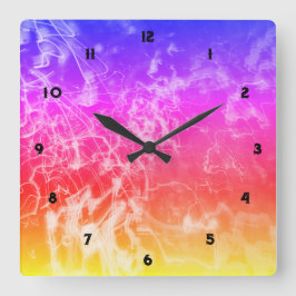 Elektrische Lichtlinien Gradient abstrakt modern. Quadratische Wanduhr