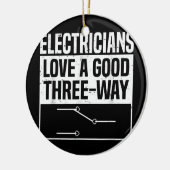 Elektrische Liebe ein gutes Drei-Wege-Funny Keramik Ornament (Links)