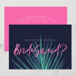 Elektrische Liebe Neon Pink Werden Sie meine Bride Einladung