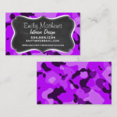 Elektrische Lila Camouflage; Vintager Chalkboard-L Visitenkarte (Vorne/Hinten)