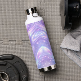 Elektrische lila Neonmuster KI-Kunst Trinkflasche