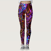 Elektrische Lila und Abstrakte Kunst Leggings (Vorderseite)