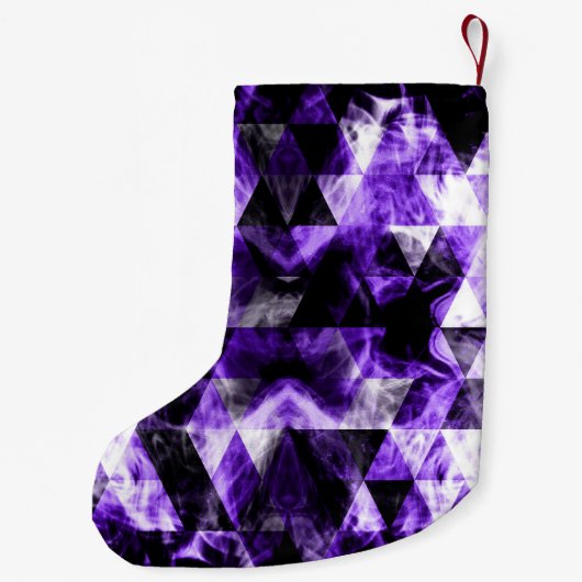 Elektrische lila violette funkelnd Monogramm Kleiner Weihnachtsstrumpf (Rückseite)