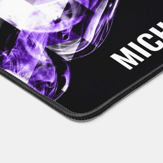 Elektrische lila violette funkelnd Monogramm Schreibtischunterlage (Ecke)