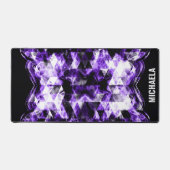 Elektrische lila violette funkelnd Monogramm Schreibtischunterlage (Vorderseite)