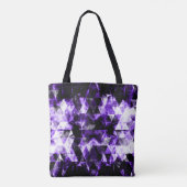 Elektrische lila violette funkelnd Monogramm Tasche (Rückseite)