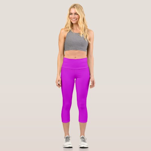 Elektrische Lila Yoga Capris (Vorderseite)