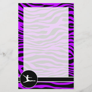 Elektrische Lila Zebrastreifen; Ballett Briefpapier
