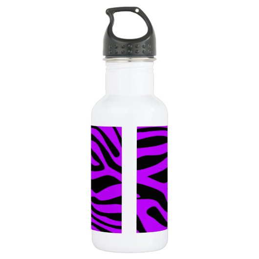 Elektrische Lila Zebrastreifen; Ballett Edelstahlflasche (Rückseite)