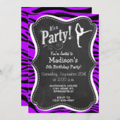 Elektrische Lila Zebrastreifen; Ballett Einladung (Vorne/Hinten)