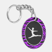 Elektrische Lila Zebrastreifen; Ballett Schlüsselanhänger (Vorderseite links)