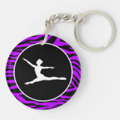 Elektrische Lila Zebrastreifen; Ballett Schlüsselanhänger (Rückseite)